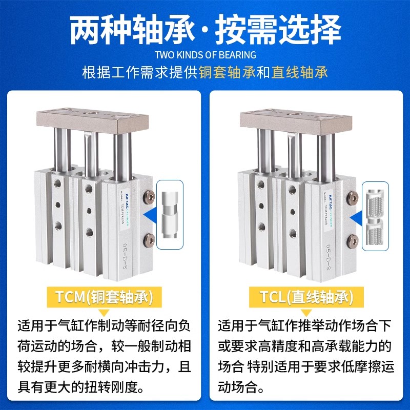 亚德客TCM6X10S TCM6X5S TCM10X15S TCM10X20S TCM12X30S三轴气缸