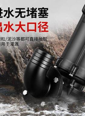 水泵抽泥浆抽沙池塘清淤220v家用无泥堵塞粪淤泥ENW污泵养殖场抽
