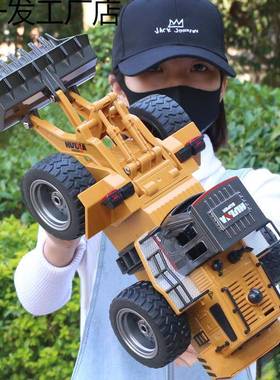 无控推土机铲DWF线车玩具车男孩合金电动掘汽车模遥型儿童工程车