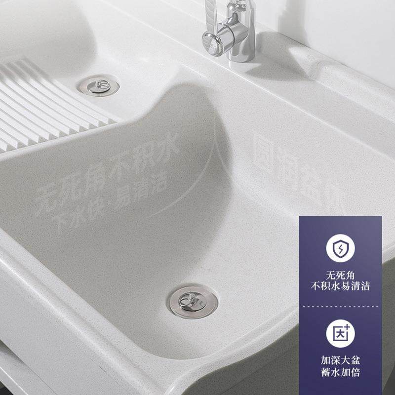 石英洗衣池家用阳台带搓衣板室外庭石洗衣台盆院959石大理一体洗