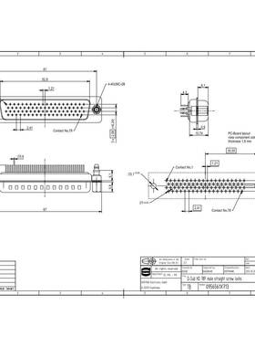 HARTIN浩亭09566125713A78针公5RQF头连接器G波峰焊接接线方式