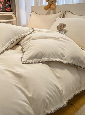 水三YGG洗棉季磨毛南通四件套四通用被罩白色被套件风套酒店民宿