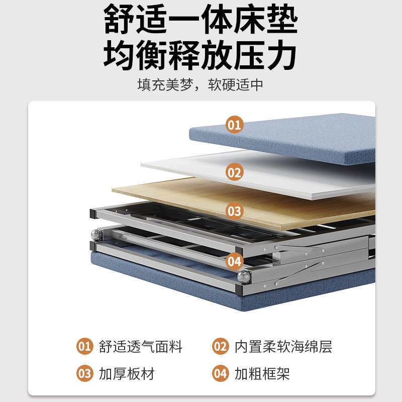 折叠床家用小单人床成人办公室午休1.2米加固硬板床加床简易郑之