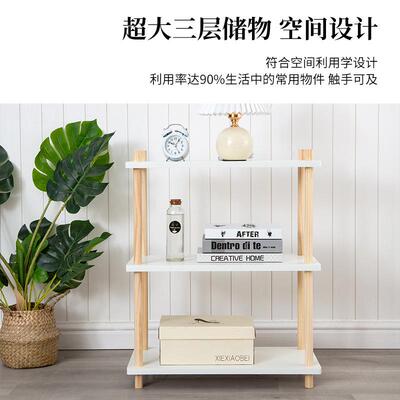 多功能约实实木多层置物意架加简高加厚木材质储物创收33-2623纳