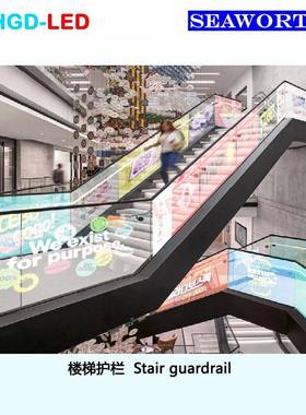 LP4P5P6P8PED柔性P晶膜屏45墙P6P8P1020透明玻璃贴膜栈道屏幕冰屏