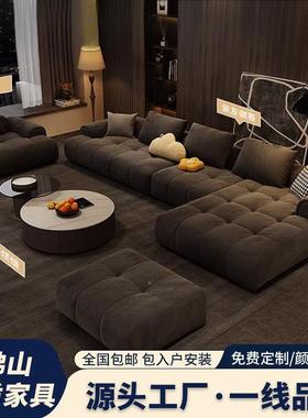 意式糖极简现代轻奢小户型客网厅奶风直排云朵泡78099芙棉花沙油