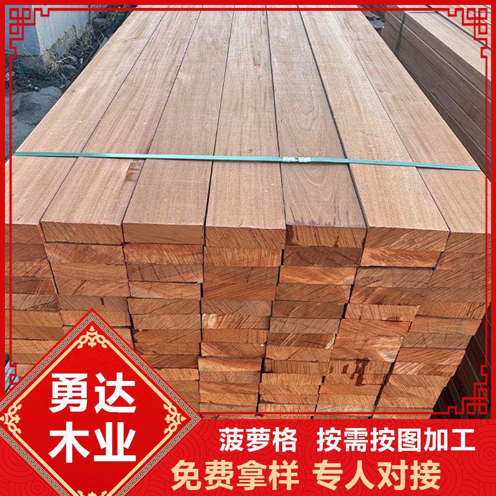 印PCA木尼菠萝格防腐木立户圆柱原木木方古建筑长廊柱木条外门头