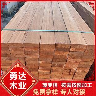 印PCA木尼菠萝格防腐木立户圆柱原木木方古建筑长廊柱木条外门头