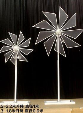 婚庆道风车具电动路引婚礼舞T台铁装艺摩轮天场FZV景饰旋转风车摆