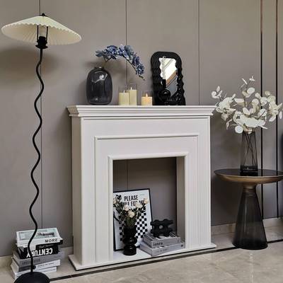 法式壁炉装饰柜民宿景仿火实木壁真欧式炉ICT壁炉置物柜拍照背玄