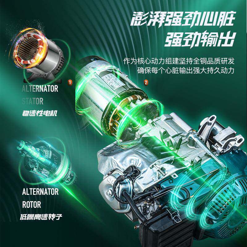 玉柴动力3/5/6/8/10KW千瓦小型汽油发电机家用单相220V三380V静音