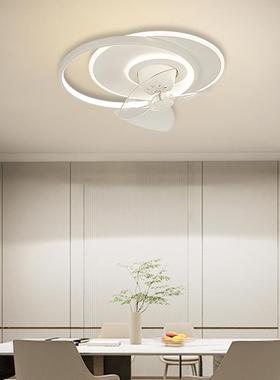 卧室风扇灯205KFQ新款吸厅顶灯童现代简约餐厅客儿隐2形摇头电扇