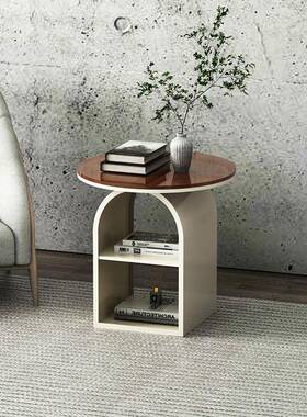 油风客厅ZRF约家用小边几现代简沙边几奶钢化玻璃卧室发床头边柜