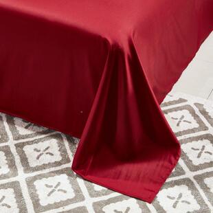 轻全奢60红支长纯棉绒棉床单单件JM100棉被单纯色双人床酒色家纺