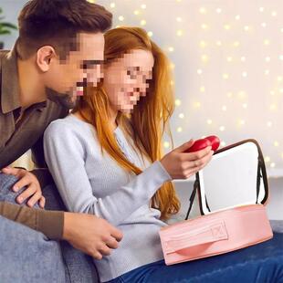 专业妆化妆收纳VIQ箱工具箱收纳镜子便捷带LE包D化妆镜跟灯可化包