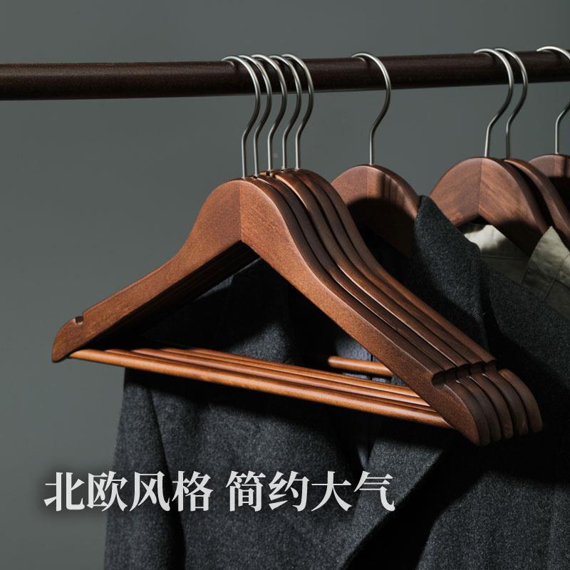 质衣架家架挂衣实木衣挂无痕防滑木头木制服TTmqwhur装木店衣子用