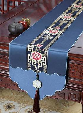 必旭新视中艺式餐桌桌旗轻奢高端简约几茶电柜盖布床尾巾茶VIG席