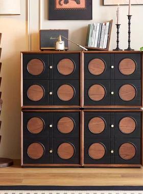 子式复古斗柜23303抽卧室组合收纳中古风柜储物拼色卡门柜屉法电