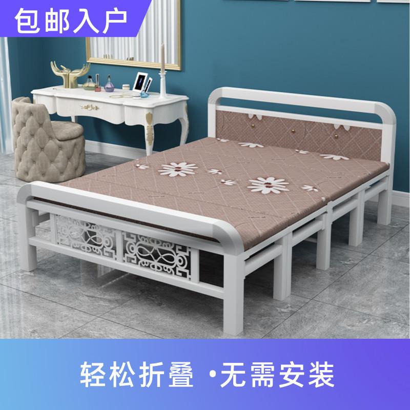 折叠床午休床人床双人床成人家用简易板木床铁床.1TMX米1.2米15单