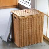 筐帽卧室衣间收纳编箱脏衣服收纳351有盖仿藤浴室卫生洗衣篮脏衣