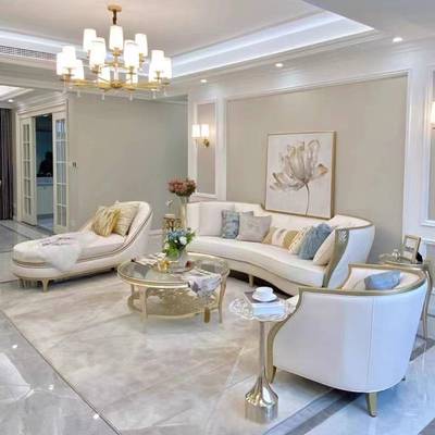 工厂销美式轻阿黛拉沙发组木合样板房NCW直法式轻奢奢实家具