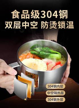 304锈钢不带盖泡面碗个学生宿舍泡面ZFH上班族饭单盒当便食堂快餐