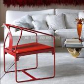 软中式 扶邮包围皮师椅简约新金属色式 手意橙艺铁XYJ扶手椅马鞍太