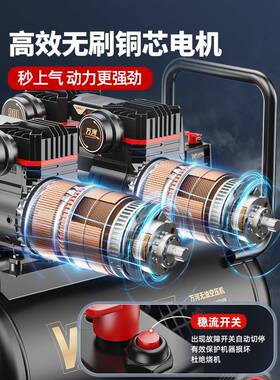 空机充泵小压型打220v便携式工业级木工气静音KYJ-1990高压气泵空