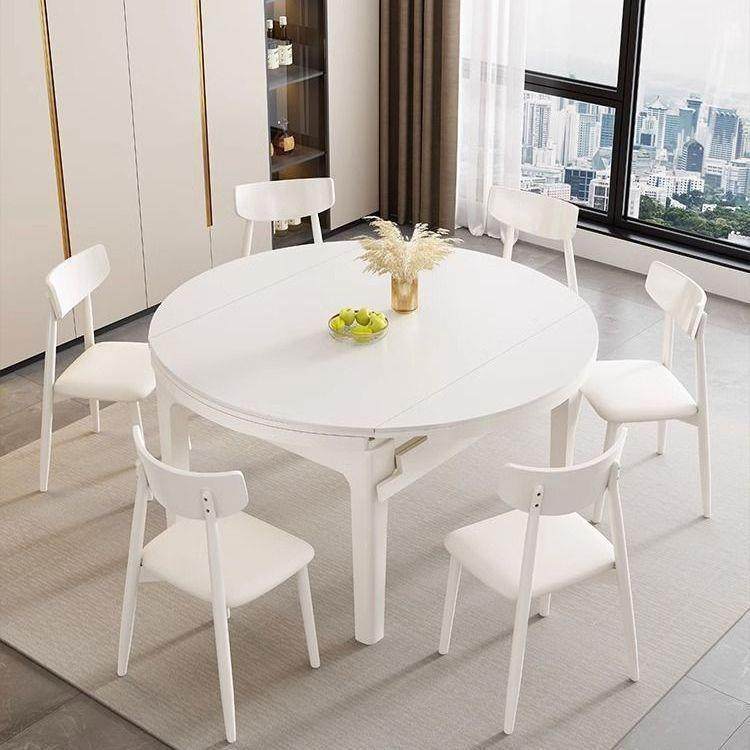 岩板142伸缩餐桌可变圆家用现代简约折小户型方圆两吃用实木桌叠,商业/办公家具,餐桌椅系列,淘宝优惠券,粉丝福利购,淘宝优惠卷