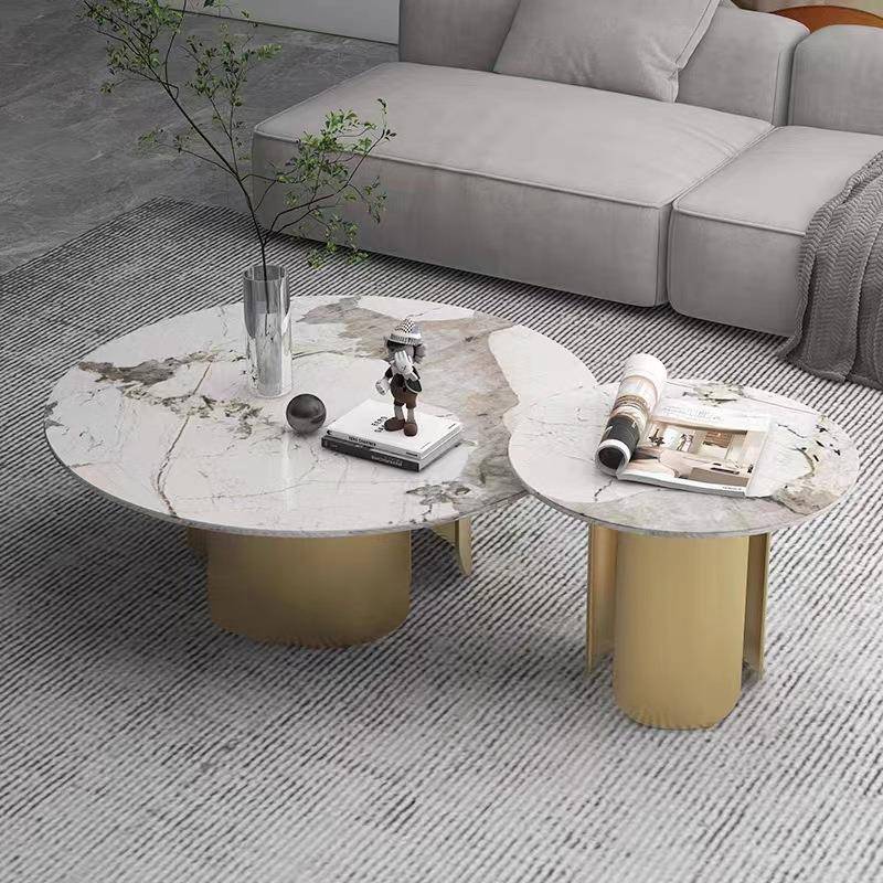 意极用简圆岩板茶GXQ几组合轻奢现代简式约小户型客形厅家茶几桌