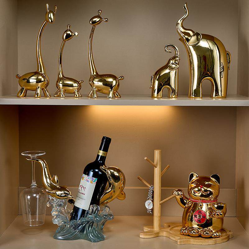 红酒架摆档件天鹅居厅酒LX-081托美式客轻奢高桌大气餐边柜酒柜装