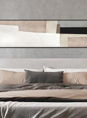 代简约现黑白灰抽象横卧室装饰画主房间挂画卧版床头壁HOQ画客厅