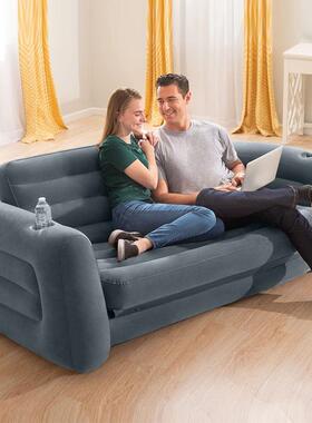 INTEX66552充气沙发双人方形可折叠懒人时尚现代简约风沙发