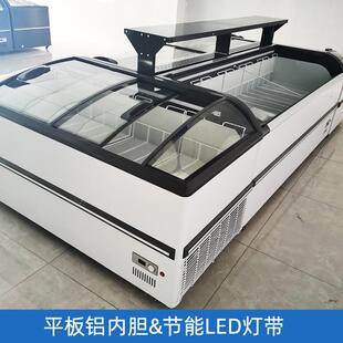 合岛柜面玻璃门超市大容组量冰柜双商用组合433卧柜式冷冻展示柜