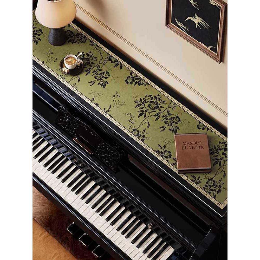 ?琴垫皮革防尘罩钢顶罩护速中古风吸水干钢琴保垫Fh(x}$%p耐脏免