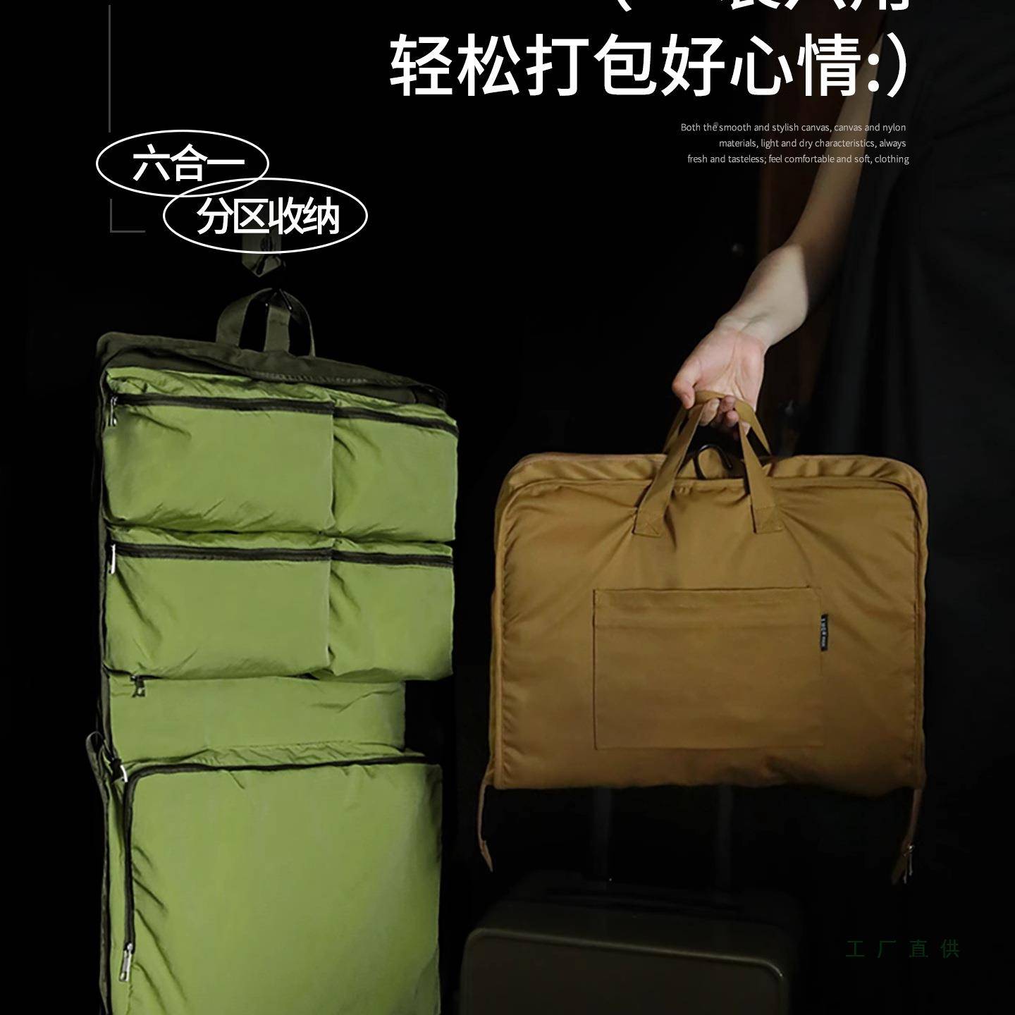 感功能旅包多便携式大容量行李箱收纳袋985出行行手提衣物登机包