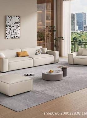 fdf简2025新款约小户型极奶油风腐块沙发客厅简现代直排豆沙发网