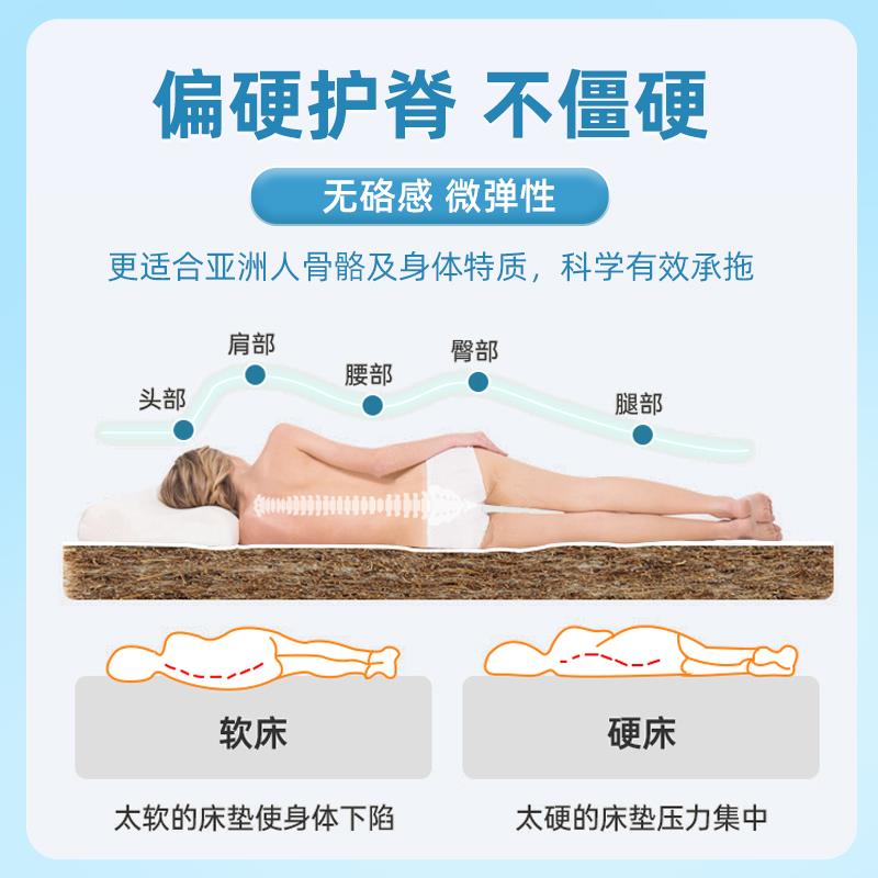 成床垫椰棕垫硬垫子18.m十大兴名乳牌家用天然环保ISK棕榈胶薄款