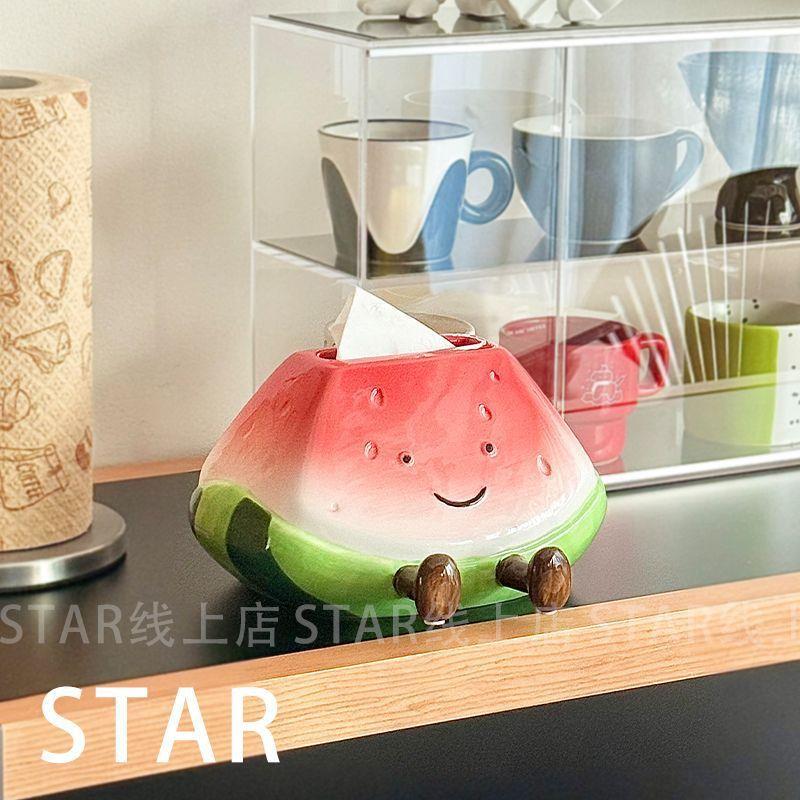 西瓜家客厅无品牌/茶盒几纸巾收纳盒卡通餐厅纸纸巾盒20用25新款