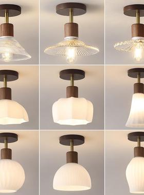 廊灯吸过灯中式简约轻奢中走古风52253道胡桃木顶灯入户玄关厨卫