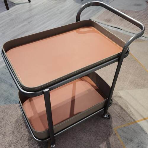 轻马鞍物皮移奢动沙发边几推车茶几客厅家用角几床头FS757506柜带