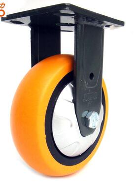 向荣脚轮面墨绿轮150m固定J07S-04-橙色m圆PU轮径轮宽45mm单轮载