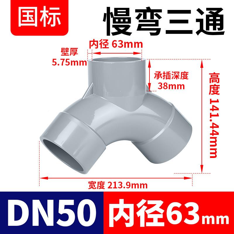 戎生CPVC慢弯三通Y型道国浅标灰工程478水管接头耐耐高温腐管配件