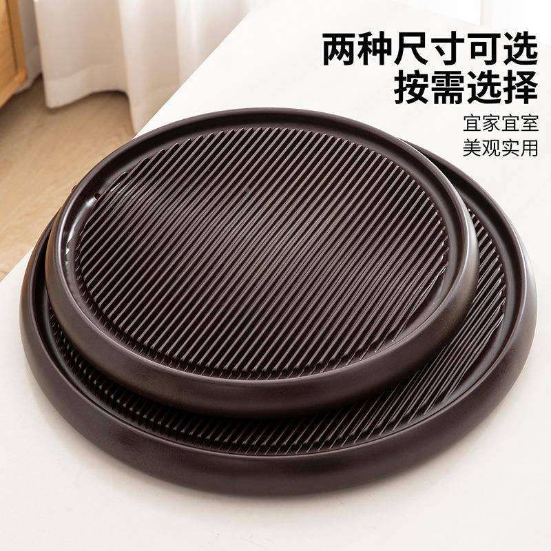 大号圆形电木盘250599茶盘家用办公室泡茶专电用茶台胶木茶排水式