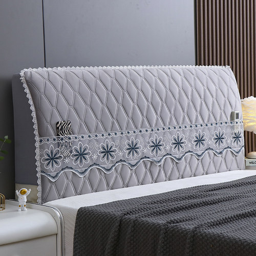 新款加厚床头罩套皮床木床装饰防尘卧室防撞毛绒纯色现代简约