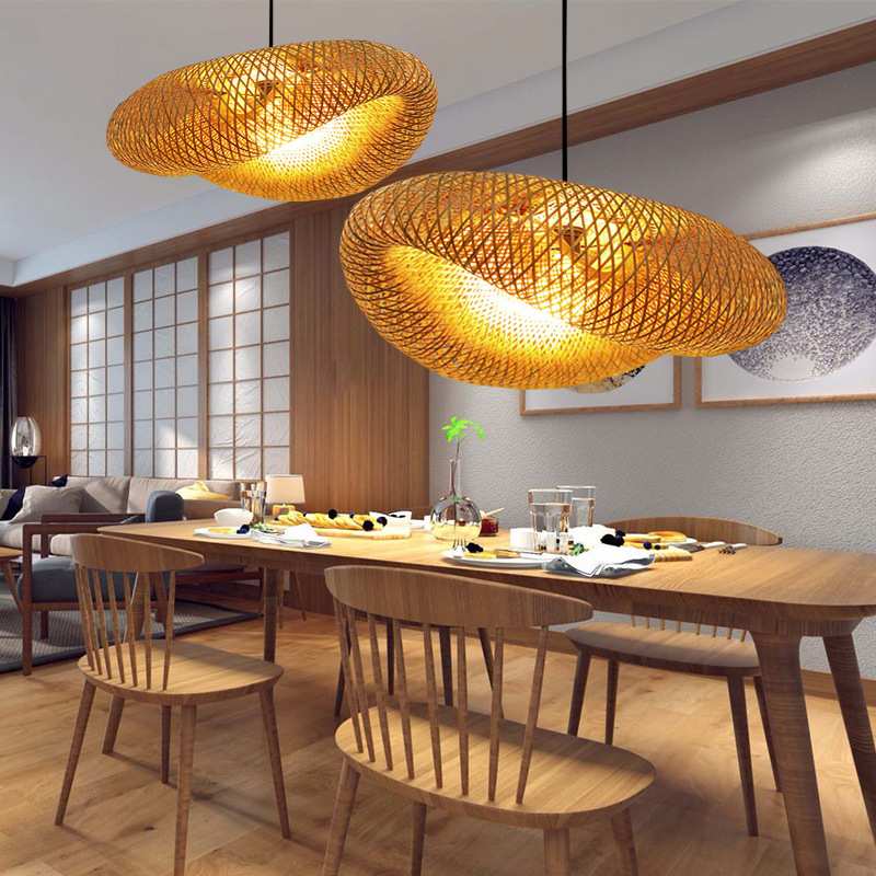 东南亚灯具藤艺藤编吊灯灯罩咖啡餐厅酒店民宿南瓜灯复古中山灯具