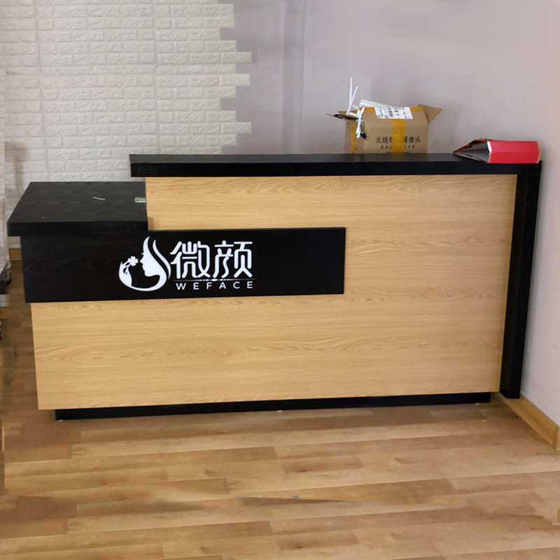 简约复古收银台柜台服装店奶茶甜品店吧台接待台餐饮店面馆转角