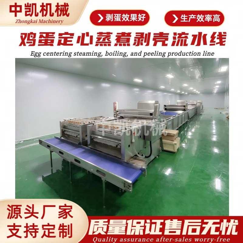 鸡蛋定心蒸煮冷却剥壳流水线 20000枚卤蛋生产线 大型鸡蛋卤煮机