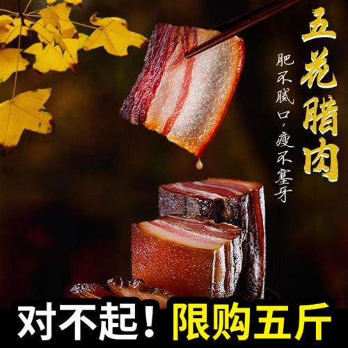 宏派四川柴火腊肉农家特产风味自制正宗烟熏肉非湖南贵州湘西腊肠