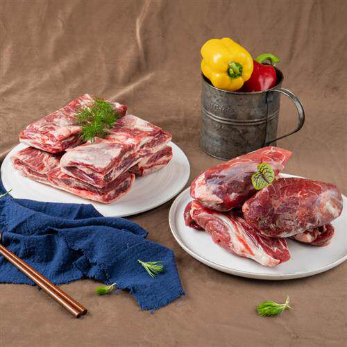 谷饲原切牛腩300g*2+牛腱子300g*2牛肉礼盒装高青黑牛